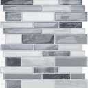WOWSTAR 10-Sheet Peel and Stick Backsplash Tile for Kitchen Wall, Back Splash Stick On Tiles for Kitchen (12"x 12", Gray)
