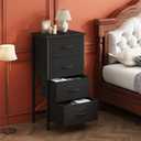Sweetcrispy 4 Drawer Dresser, Tall Storage Cabinet for Bedroom and Closet, 17.7"D x 11.8"W x 37"H