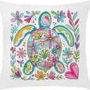 Summer Beach House Sea Turtle Floral Pillows Decorative Throw Pillows Covers 18x18 Decor,Sea Turtle Gifts (Color-3)