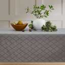 HLC.ME Modena Fabric Tablecloth, Jacquard Fabric Table Cloth for Rectangle Table, Advanced Water Resistance, Fade, and Wrinkle Resistant Table Cloth, Geometric Lattice Pattern - Grey, 57"x84"