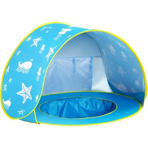 Monobeach Baby Beach Tent Ocean Pop Up Portable Shade Pool UPF50+ UV Protection Sun Shelter for Infant with Easy Set Up Canopy