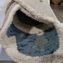 LR Home 6ft Round Indoor Wool Area Rug for Home Decor | Rugs for Living Room, Bedroom, Playroom, Entryway, Office | Hand Woven Modern Farmhouse Large Boho Area Rug for Room Decor | Ivory/Teal