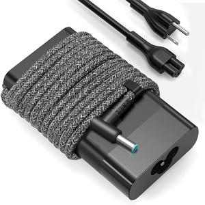 New Slim 65W Laptop Charger Compatible with HP Probook 450 650 640 G5 G4 G6 G7, EliteBook 840 850 G3 G4 G5 G8 G9, Pavilion Envy Spectre x360, Notebook 15 Blue Tip Power Cord AC Adapter
