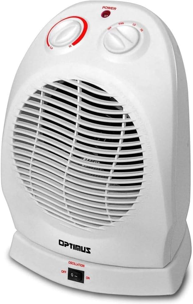 Optimus H-1382 Portable Oscillating Fan Heater with Thermostat