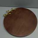Elegance Golden Vine Wooden Serving Tray - Appetizer Charcuterie Cheese Board -12" Round