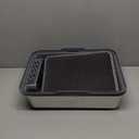 FURTIME Stainless Steel Cat Litter Box with Lid, Metal Kitty Litter Box for Small Cats, Kitten Litter Boxs with Scoop and Mat, Non-Sticky, Anti-Leakage, Easy to Clean, 17"x13"x8.4" (Small) (Grey)