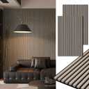 Art3d 2-Pack 48" x 24" Acoustic Wood Panels for Wall, Soundproof Wood Slat Panel for Wall and Ceiling, 3D Fluted Sound Absorbing Paneling for Interior Wall Decor, Living Room, Bedroom - Oak