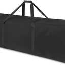 TOPDesign 1-Pack 58 Inch Extra Extra Large Zippered Duffel Bag for Travel Camping Sports Equipment Storage, Waterproof Foldable Luggage Bag with Padded Handles (Black)