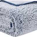 EMME Soft Sherpa Throw Blanket Fleece Reversible Plush Fluffy Blanket, Light Weight Warm Decorative Boho Blanket Cover for Sofa, Couch, Bedroom,Travel(Plush Navy,50"x60")