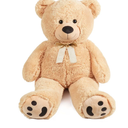 LotFancy 3 Feet Giant Teddy Bear Stuffed Animal, 39 inch Large Bear Plush Toy with Footprints for Birthday, Anniversary, for Her, Women, Girlfriend, Wife, Color: Light Brown