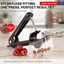 2 x Cherry Pitter Tool Cherries Pitter Stainless Steel Rod for Making Cherry Jam with Lock Design(Black)