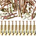 2 x PAGOW 40 Pcs Self-Drilling Anchors, Anchors and Screws for Heavy Duty, Metal Screw Anchors Kit, No Drill and Holes in Wall (0.47"x1.57")