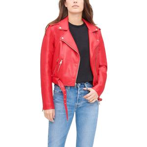 Levi's Women's The Belted Faux Leather Moto Jacket (Regular & Plus Size) (Large, Red)