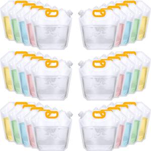 Jingmore 1.3 Gallon Collapsible Water Storage Bag Emergency Jug Container Clear Plastic Water Bladder for Outdoor Sport Camping Hiking No Leak, Freezable, Odorless, Flat Folding (No Scale)