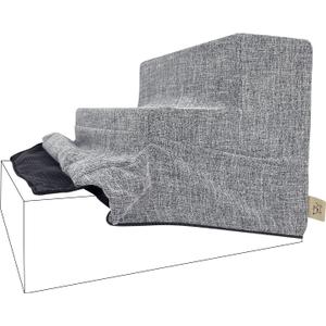 Best Pet Supplies Foam Pet Steps Cover for Small Dogs and Cats, Portable Ramp Stairs for Couch, Sofa, and High Bed Climbing (Cover Only) - Ash Gray Linen, 3-Step (Cover Only)
