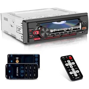 Single Din Car Stereo & Car Radio with CD/DVD Player – Upgrade Your Classic Car with Bluetooth, USB, AUX, SD Card, FM, MP3, Selectable RCA Output, Apple & Android Compatible