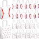 Sweetude 24 Pcs Baseball Gifts Bags Reusable Non-woven Sport Party Favor Bags with Handles 7.9 x 9.8 x 2.7 Inches Ball Themed Snack Goodies Treat Packing for Team Sport Game Birthday Party Supplies