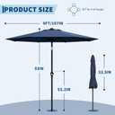 GarveeLife 9FT Umbrella Outdoor Patio, Table Umbrella with Push Button Tilt and Crank, 8 Sturdy Ribs Waterproof UV Protection for Garden, Pool, Deck, Backyard, Market (Navy)