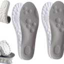 Insoles for Men Women,4D Breathable Memory Foam Cloud Massage Insoles, Enhanced Arch Support & Cushioned Comfort,Relief Foot Pain,Fits All Shoe Types(2 Pairs-Gray, Men 6-7/Women 7.5-8.5)