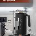 Electric Tea Kettle, INTASTING Glass Electric Kettle with tea Infuser and Precise knob temperature control, 1200W Fast Heating, BPA-Free, Easy to Clean, 1 Liter (Dark Gray)
