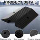 Rubber Ramps for Door Threshold 19.7 x 15.3 x 3 Inches Wheelchair Ramp Non Slip for Home Doorways, Suitable for Thresholds Under 2.4 Inches in Height for Getting in and Out of Houses, 600 Lbs Capacity