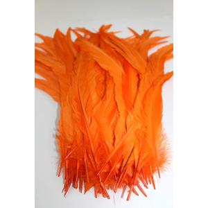20pcs 12"-14" and 14"-16" Rooster Coque Tail Feathers for Crafting, Decoration, Weddng, Millinery Supply, Fly Tying, DIY Feather Decoration (Orange, 12-14 inch) (12-14 inch, Orange)