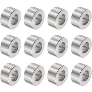 uxcell 12pcs Stainless Steel Spacer 10.5mm Bore x 20mm OD x 10mm Length Screw Bushing Plain Finish Round Metal Spacer for M10 Screws Bolts and Rods