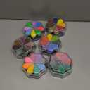 Jetec 6 Packs Petal Ink Pads Finger Ink Stamp, Rainbow Rubber Stamps Washable Waterdrop Shaped Stamp Pads for Card Making, Scrapbook, Painting (48 Colors)