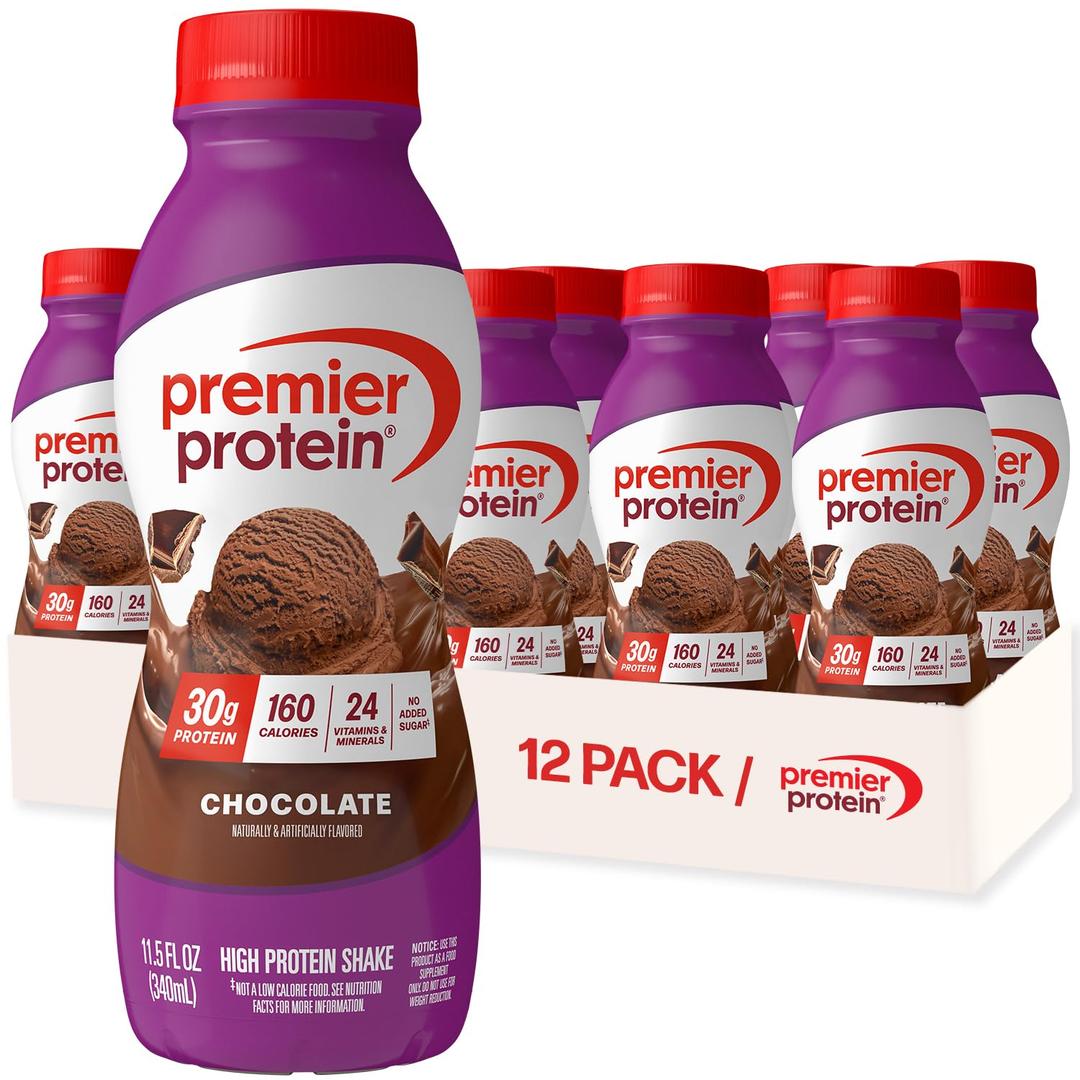 Premier Protein Shake, Chocolate, 30g Protein, No Added Sugar, 24 Vitamins & Minerals to Support Immune Health, 11.5 fl oz, 10Pack (EXP 01-13-2027)