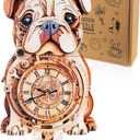 3D Puzzle for Adults Bulldog Clock - Mechanical DIY Wall Clock Kit Model Building Set Hobbies for Women Men Puzzle Home Decor & Stress Relief Craft Unique Gift for DIY Lovers