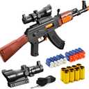 Shushuzz Toy Gun Sniper Rifle Toy for Boys Age 8-12 Realistic Foam Blaster Gun with Scope & 20 Soft Bullets, Manual Action Dart Shooting for Outdoor Games, for Kids & Adults