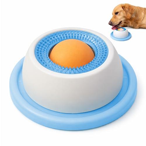 Calming Lick Bowl for Dogs & Cats, Non-Slip Slow Feeder with Rotating Lick Ball for Liquid & Wet Food, Anxiety Relief Enrichment Toy, Keeps Pets Busy, Happy & Engaged, 1 Pack