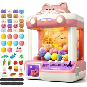 Claw Machine for Kids, Mini Vending With Music, Prize Dispenser Toys for Girls and Boys, Electronic Claw Game for Party Birthdays, Includes 45 Mini Toys (Large)