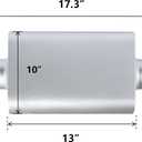 Universal 3"(ID) Dual Chamber Exhaust Muffler 17" Overall Length, Aggressive Deep Sound, Silver Anti-Corrosion Finish for Car, SUV, Truck (Inlet/Outlet 3")