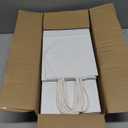 Toovip 50 Pack 5.25x3.25x8.25 Inch Small White Kraft Paper Bags with Handles Bulk, Gift Wrap Bags for Favor Grocery Retail Party Birthday Shopping Business Goody Craft Merchandise Take Out Cub Sacks