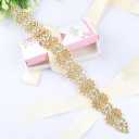 ShiDianYi Ivory Wedding Belt and Sash with Pearls and Rhinestones (Yellow)