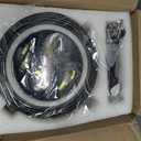 7 Inch LED Motorcycle Headlight Round DOT Approved With Housing Bucket Turn Signals DRL Halo Ring Angle Eyes Hi/Lo Beam Headlight w/Fork Clamp Bracket for H-arley Honda Yamaha Motorcycle
