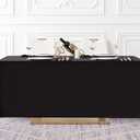 5 Pack 90x156 Inch Black Tablecloth for 8 Foot Rectangle Tables