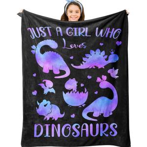 Dinosaur Blanket, Dinosaur Gifts for Girls Kids, Just a Girl Who Loves Dinosaurs Blankets, Dino Stuff for Women, Best Gift Ideas for Dinosaurs-Lover Blanket 40"X50"