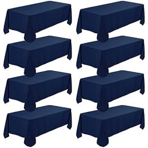 Fivenl 8 Pack Navy Blue Tablecloth 70 x 108 Inch, Bulk Rectangle Table Clothes for 6 Foot Rectangle Table, Washable Polyester Fabric Table Covers for Wedding, Party, Reception, Banquet