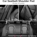 2PS seat Belt Cover pad,Faux Leather Seatbelt Covers Strap Shoulder Cushion for Driver Accessories,Backpack, Shoulder Bag (Black)