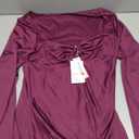 Women's Square Neck Long Sleeve Solid Ruched Bodycon Mini Dress Party Club Short Dresses, Size Large