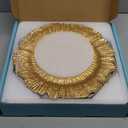 MAONAME Round 13" Gold Charger Plates, Set of 6, Reef Plate Chargers for Dinner Plates, Plastic Table Chargers for Wedding, Thanksgiving, Christmas