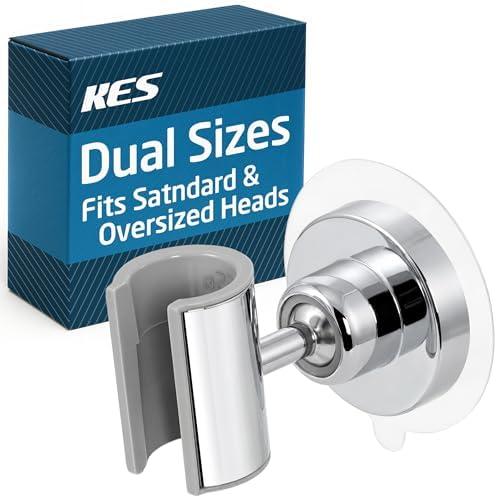 KES Universal Fit Shower Head Holder Adhesive for All Sizes Handheld Shower Head, Adjustable Shower Holder Head Wall Mount, Solid Metal Shower Wand Holder, Chrome C208DF-CH