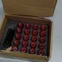 Lug Nuts M12x1.5 Open End Wheel Nuts,Taper Acorn Seat, Forged Locknut Racing Nut 20 Set 2 Pieces Total 22 Pieces and 1 Nut Socket Key (Red, M12 x P1.5)