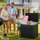 YITAHOME Outdoor Resin Storage Box 31 Gal, Water-resistant Patio Deck Box Outdoor Storage Box for Pillows, Garden Equipment, Securely Lockable, Black