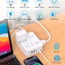 Surge Protector Power Strip, HANYCONY Extension Cord with Multiple Outlets, 5 Ft Ultra Thin Flat Plug 8 Outlets 4 USB Ports(2USB C), 1080J Outlet Extender for Home Office College Dorm Room Essentials