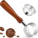 54mm Coffee Bottomless Portafilter, Compatible with Breville Barista Bes 870/878/880 Replacement Parts Bottomless Portafilter（brown）.