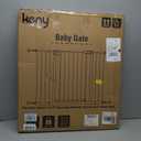 keny 29"-42.5" Baby Gate for Stairs, Auto Close Safety Dog Gate, Pressure Mounted Easy Walk Through Pet Gate for Doorways, Durable Stair Gate, 30" Tall, White