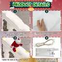 Set of 3 Christmas Stair Decoration Set Stuffed Santa Snowman Reindeer Snow Surfing Banister Decor with 6.6 Feet Snow Blanket and Light Strip for Holiday Handrail Banister Stairway Decoration